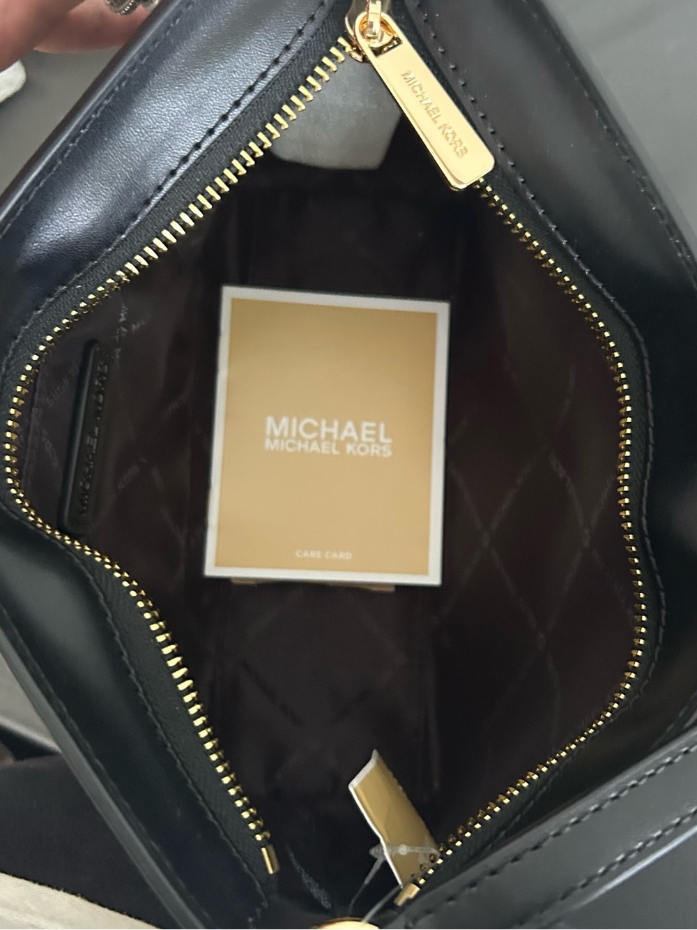 Michael Kors Jet Set Black Cream MK Signature Logo Shoulder Crossbody Bag - Picture 11 of 13